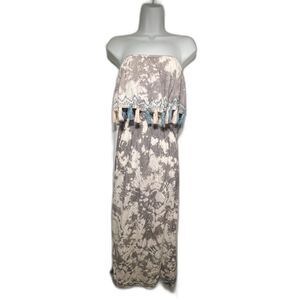 NWT SKEMO Jelly Aqua Ruffle Long Dress Women's Size S